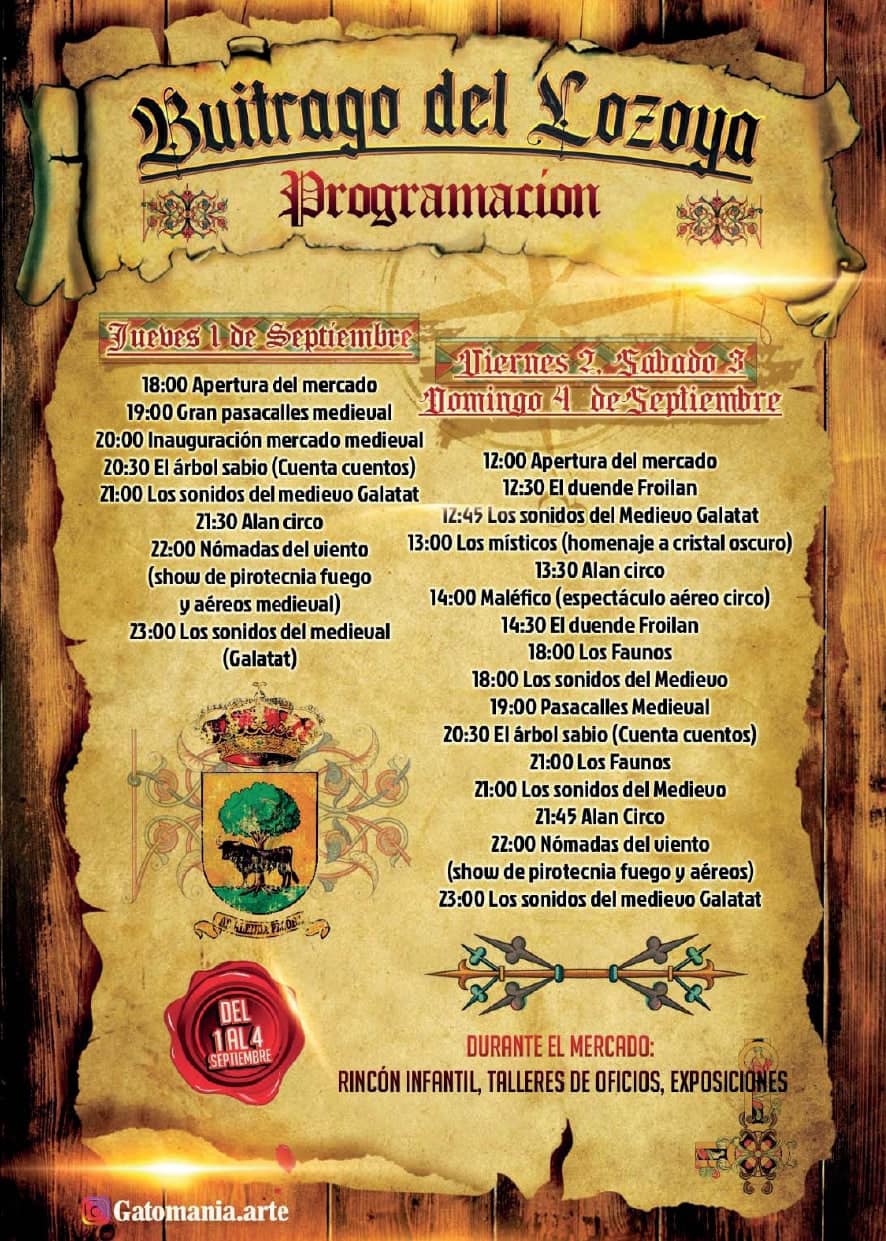 Programa Mercado medieval Buitrago 2022
